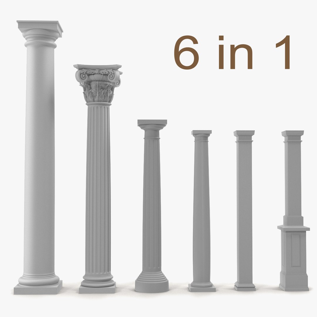 Columns Collection 3D model preview