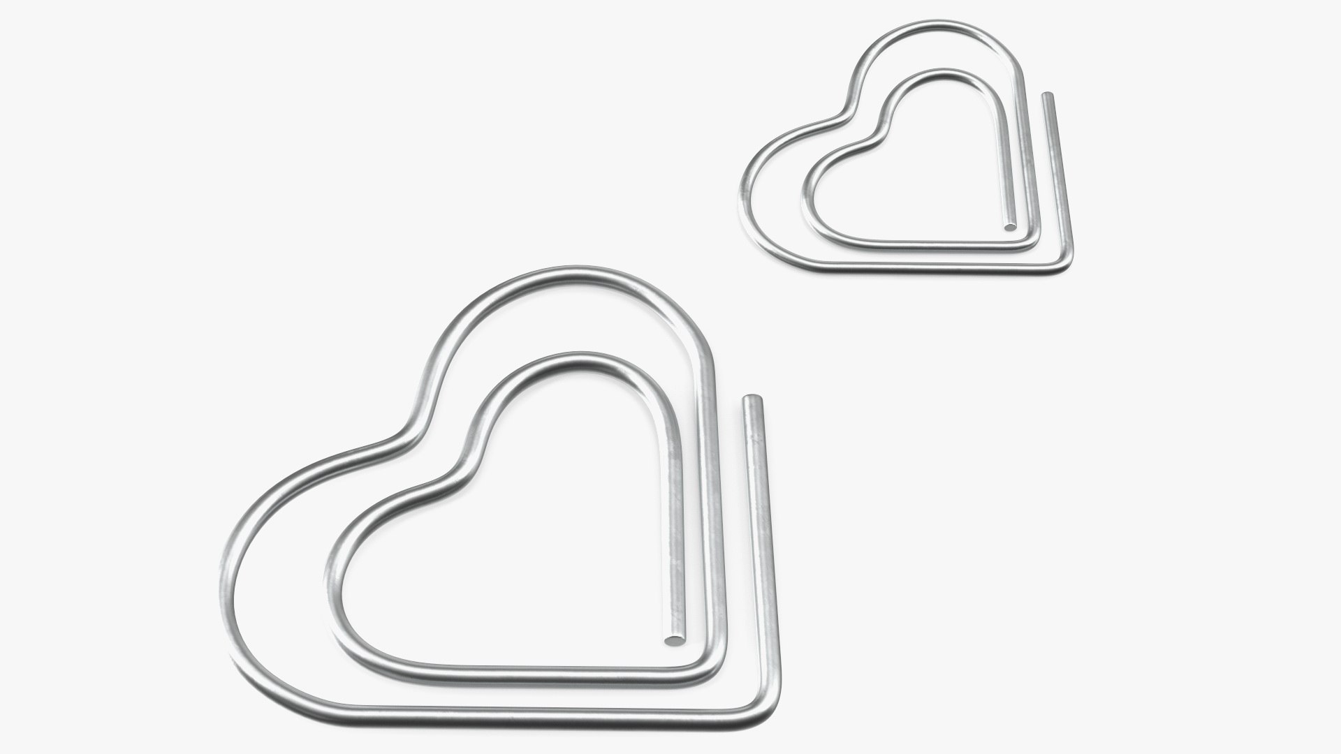 Paper Clip Heart Shape Metal 3D model preview