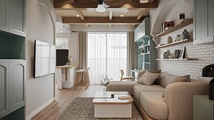 Living Kitchen 05 - Apartment - Maiholuxury - MAX OBJ FBX SKP Simlab Collada - Apartment of Mr Cuong