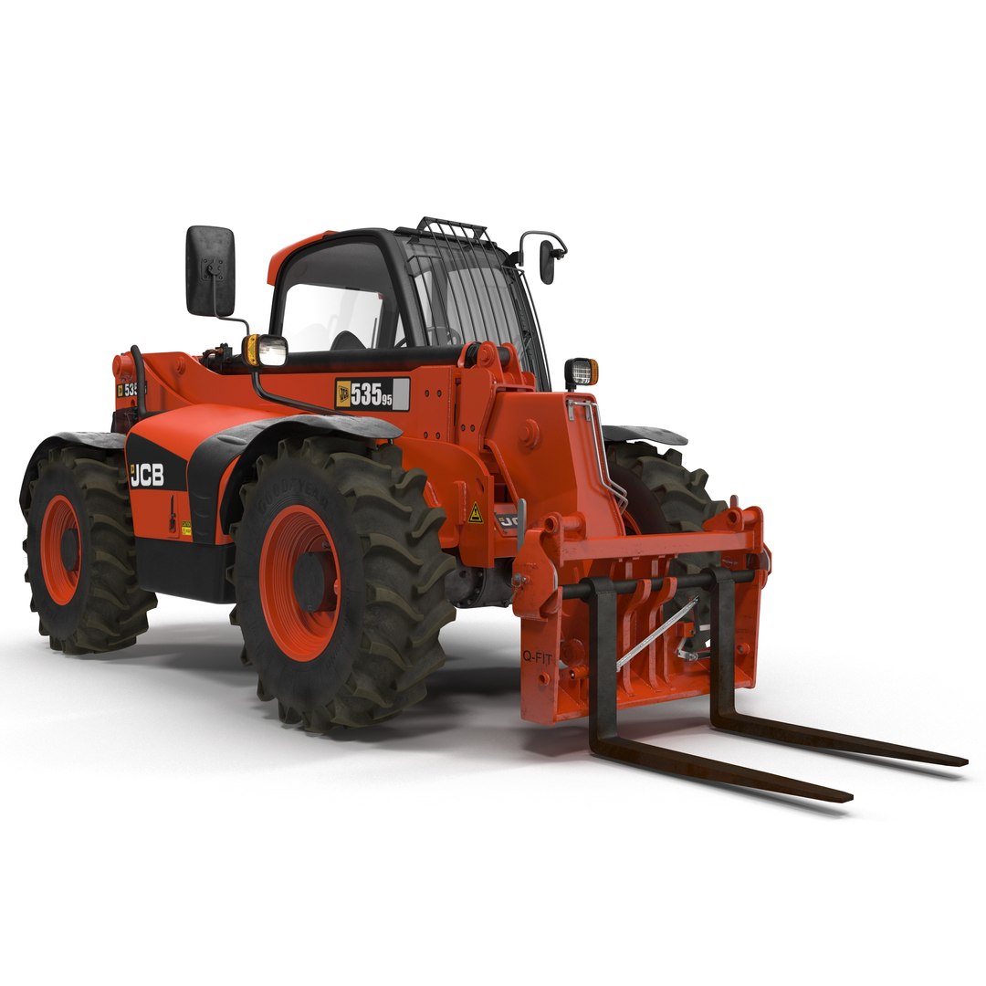 Telescopic Handler Forklift JCB 535 95 Red 3D model preview