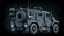 Carro blindado militar equipado com interior