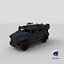 Carro blindado militar equipado com interior