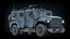 Carro blindado militar equipado com interior