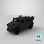 Carro blindado militar equipado com interior