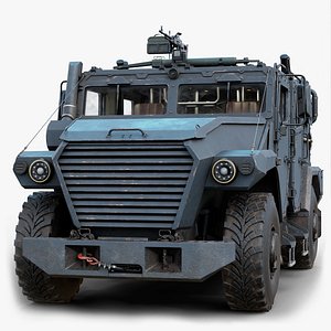 Rigged Military Armored Car with Interior