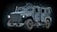 Carro blindado militar equipado com interior
