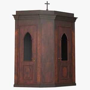 Classic Confessional Booth Dark Wood