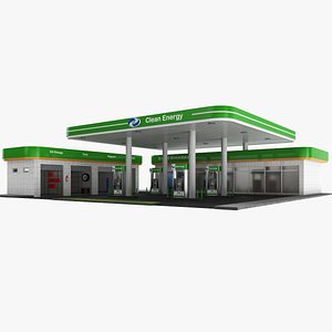 3D model real gas station cleaning