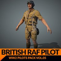 Real-Time Rigged RAF Pilot PBR