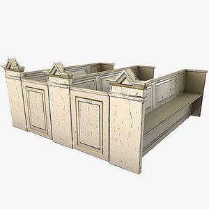 Medieval Church Benches White - PBR