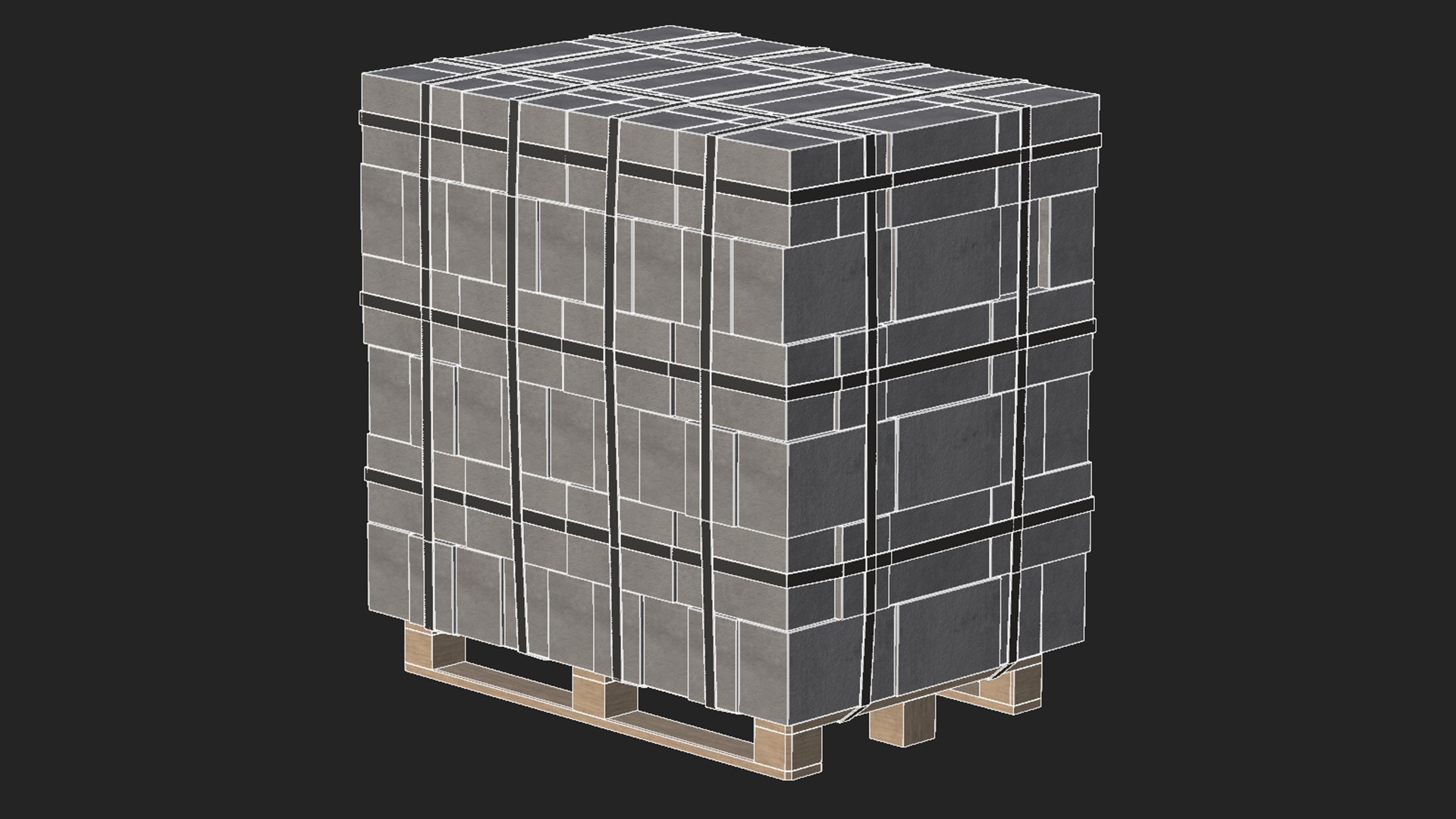 Concrete Blocks On Wood Pallet Model - TurboSquid 2275124