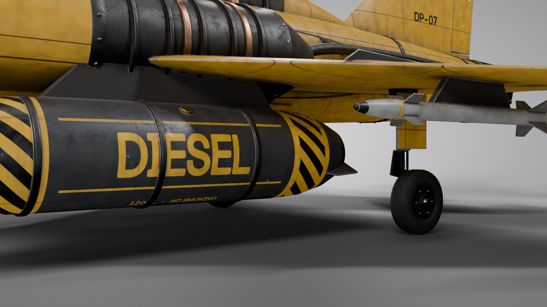 3D model Dieselpunk Jet Fighter - Rigged and Animated PBR https://p.turbosquid.com/ts-thumb/q8/o3auOl/iE/09_closeup_gear_tank/png/1793112167/1920x1080/fit_q87/f31b9fa856261050cbcfd5de5a008f2a6f736418/09_closeup_gear_tank.jpg