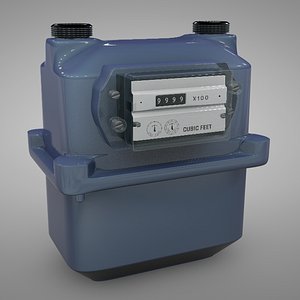 3D gas meter bk-250 blue model