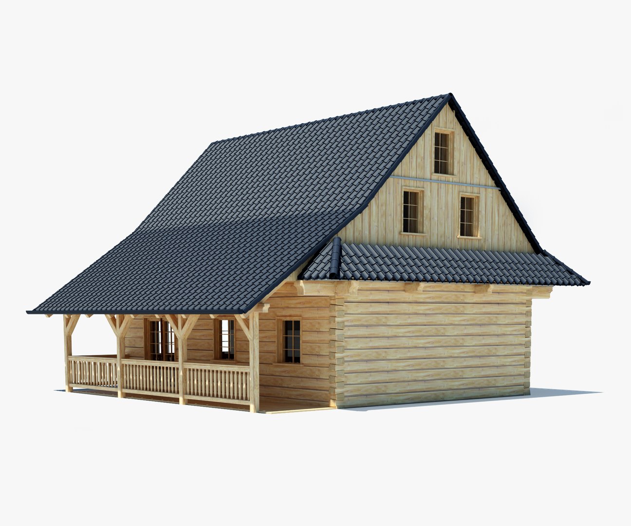 Traditional Log Cabin 3d Max