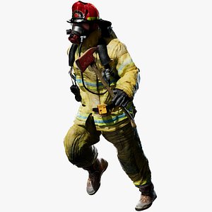 Male Firefighter Rigged 3D