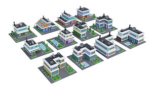 Low Poly House Pack - 12 3D model