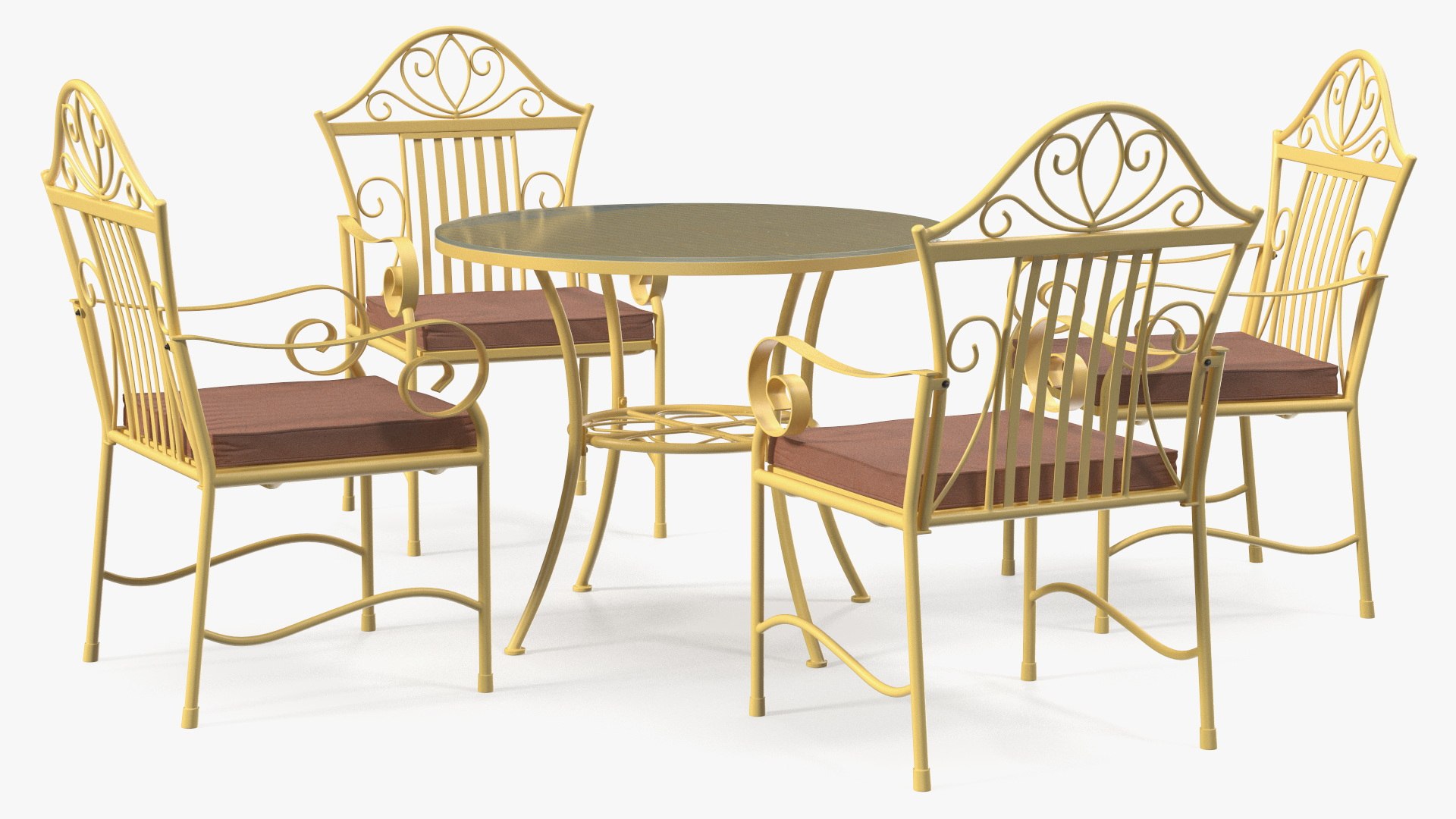 Yellow Iron Patio Furniture 3D model preview