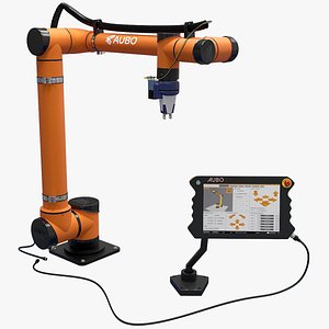 AUBO Robot with Rotating Gripper Tool 3D model