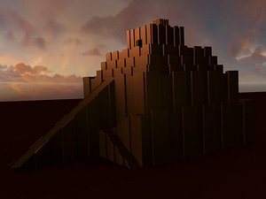ziggurat babylon temple obj