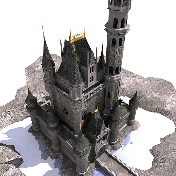 castle building architecture 3d model