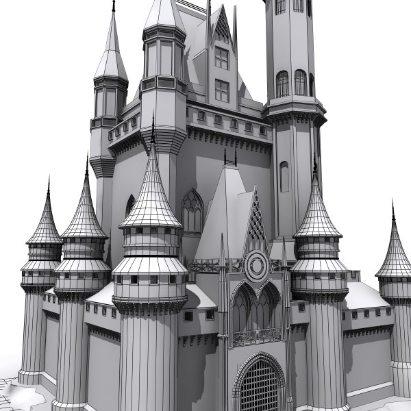 castle building architecture 3d model