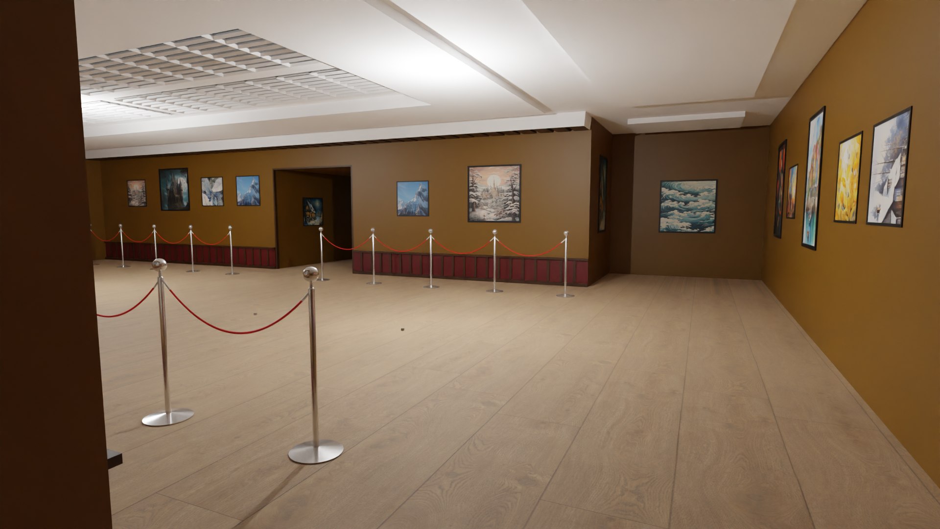 Art Gallery 3D Model - TurboSquid 2157939 - Interior Design For Art Galleries With 3D Texture
