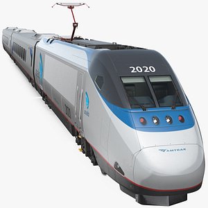 3D amtrak acela express train model