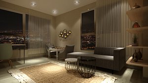 LIVING ROOM CORONA RENDER