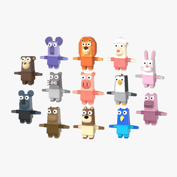 Character Animal Cartoon Pack 003 3D