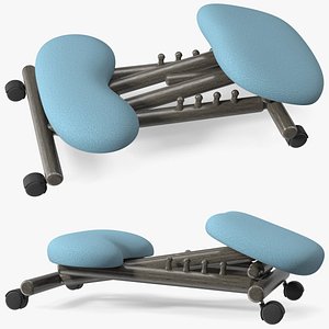 Ergonomic Kneeling Chair Folded 3D model
