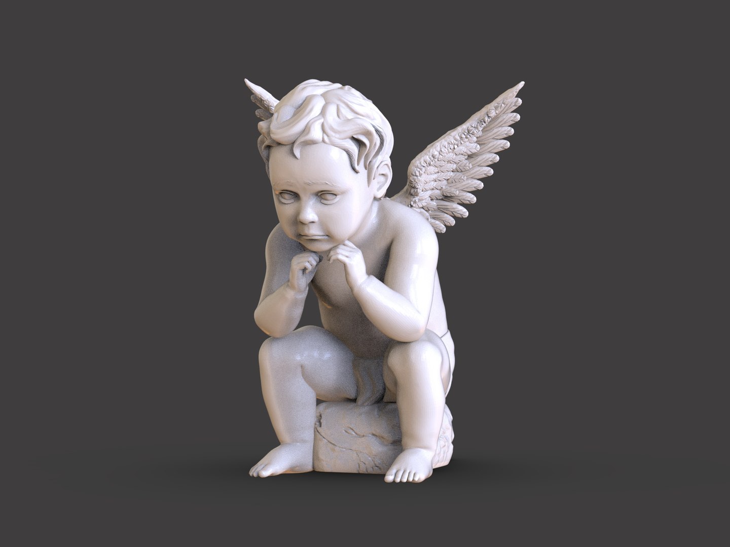 3D Sad Cupid Statue - TurboSquid 2180684