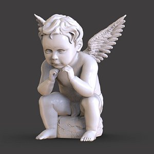 Sad Cupid Statue