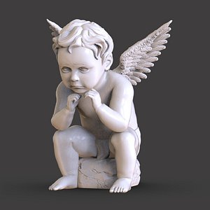Sad Cupid Statue