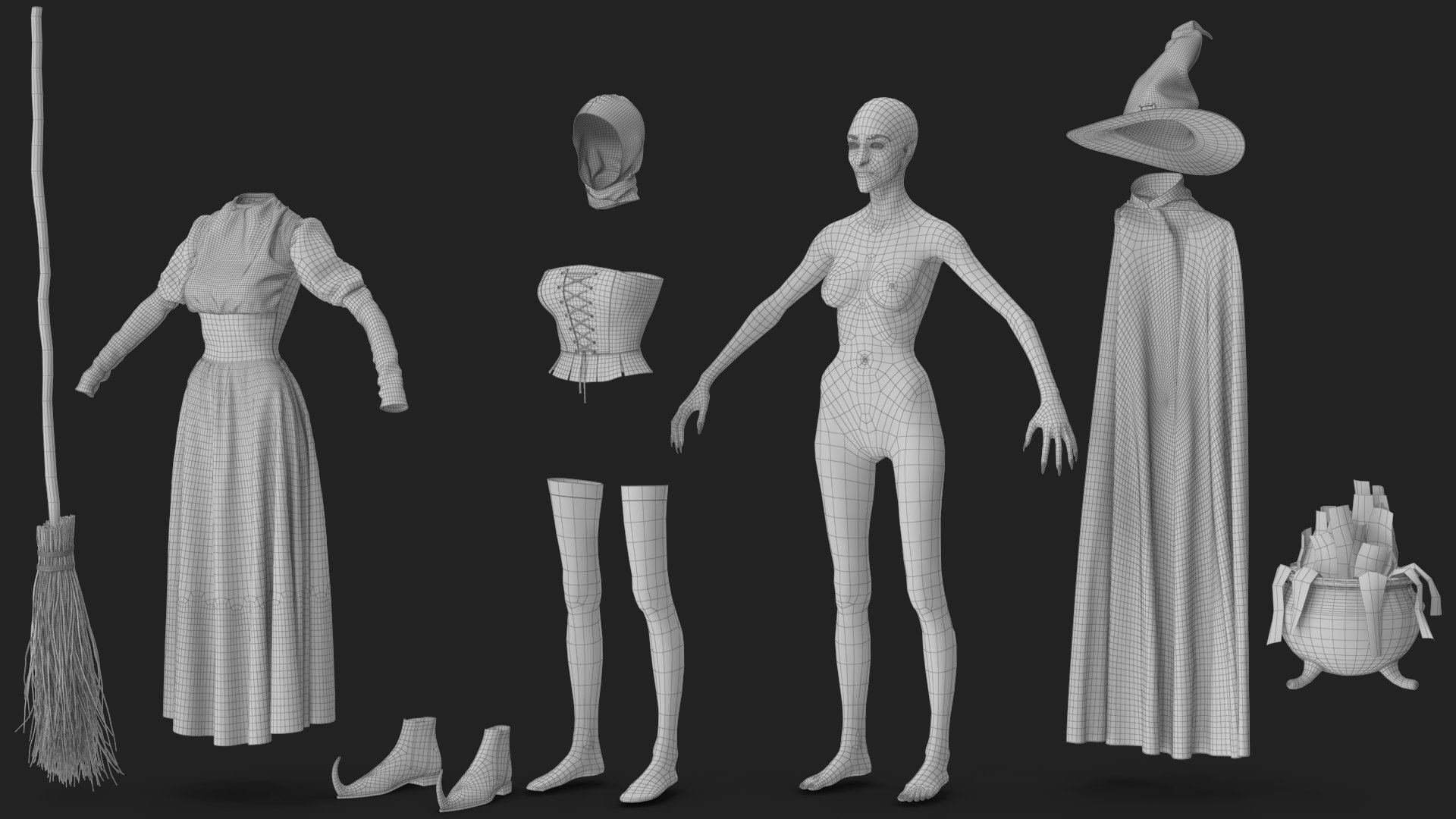 Witch 8 3D https://p.turbosquid.com/ts-thumb/q9/dJKrcl/9z/wireframe_06/jpg/1697642912/1920x1080/fit_q87/60ddfe3f05f777ce4bfc83c9085d8d2bf8165be9/wireframe_06.jpg