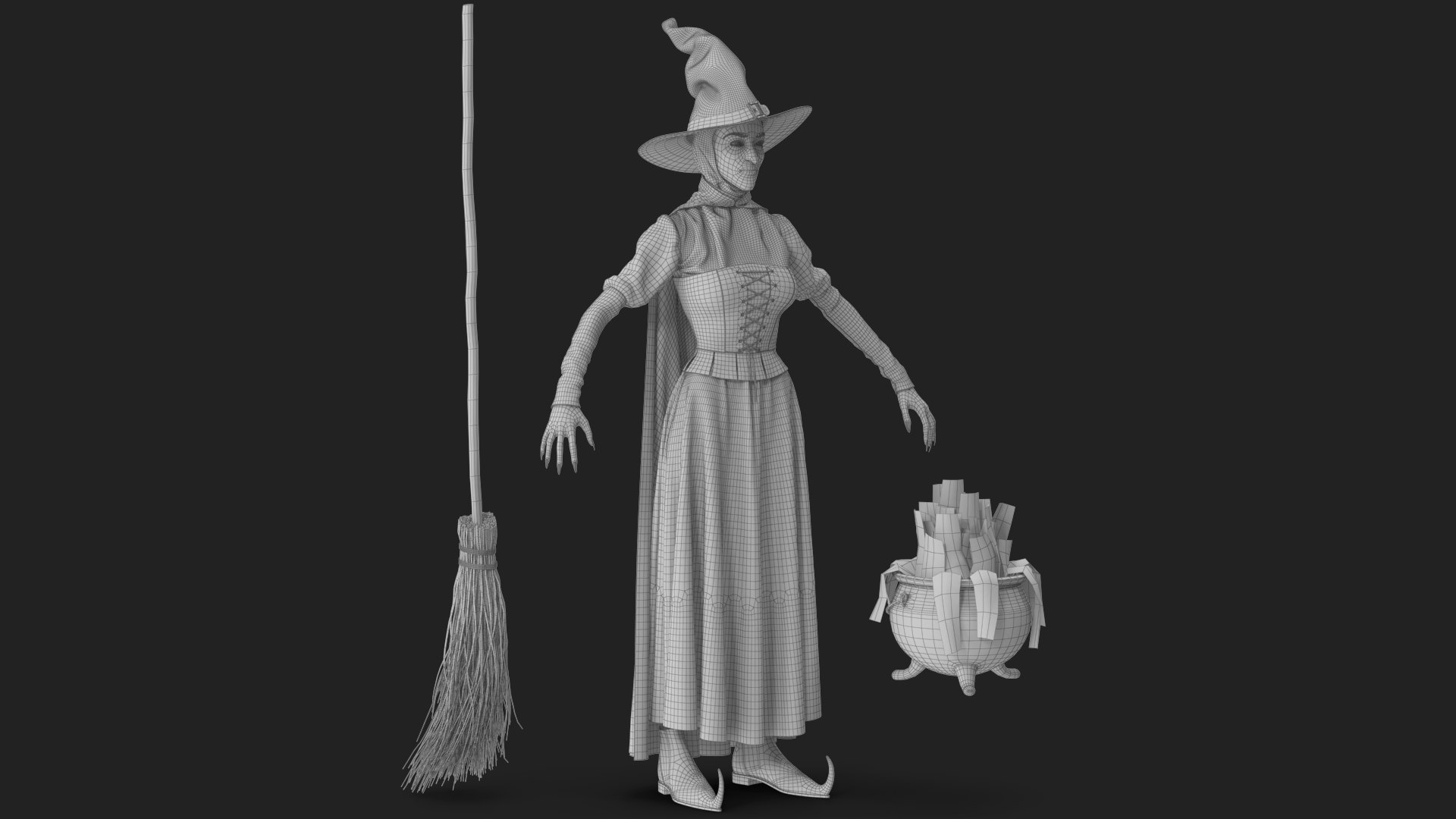 Witch 8 3D https://p.turbosquid.com/ts-thumb/q9/dJKrcl/AK/wireframe_03/jpg/1697642901/1920x1080/fit_q87/8fb9dae5de8bb4575105ca76557aff2f77fa5016/wireframe_03.jpg
