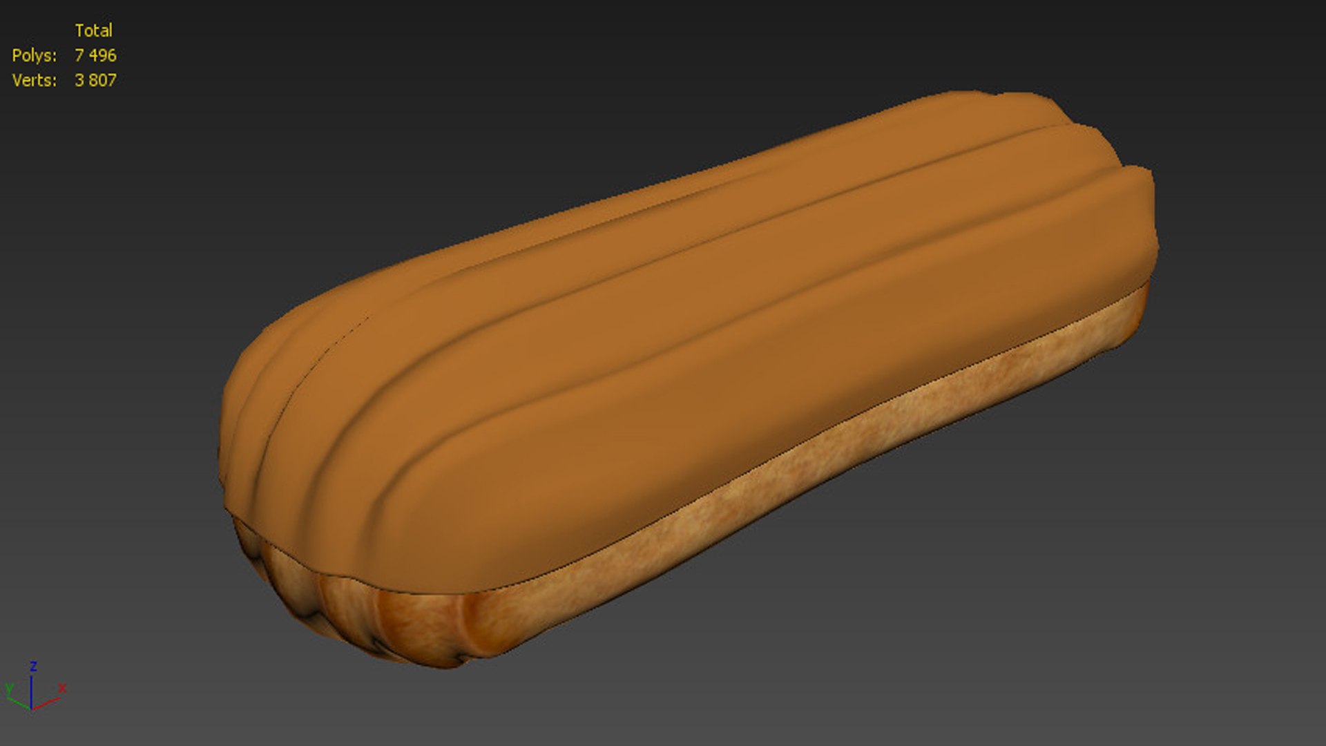 3D Caramel Glazed Eclair - TurboSquid 2414088