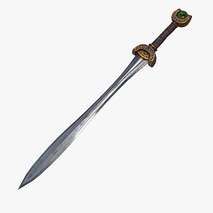 3D Fantasy Sword RPG Celtic Leaf Blade Sword Straight Gladius Board Shortsword