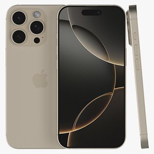 3D model iPhone 16 Pro Natural Titanium