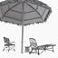 A Thatched bamboo shelter wicker sunshade with lounge