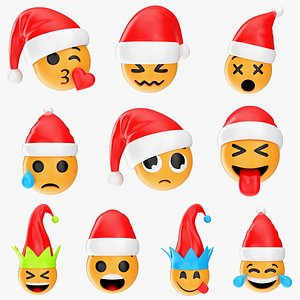 Emoji pack Christmas 090-099 3D model