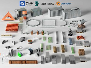 Construction Industrial Modular Assets Mega Pack 3D model