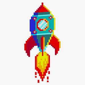 Pixel Rocket 3D model