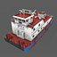 Pusher boat with barge and RHIB (real-time)