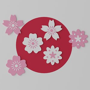 Cartoon Cherry Blossom Flower Sakura 3D
