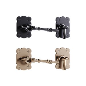 Black Door Latch Lock 3D