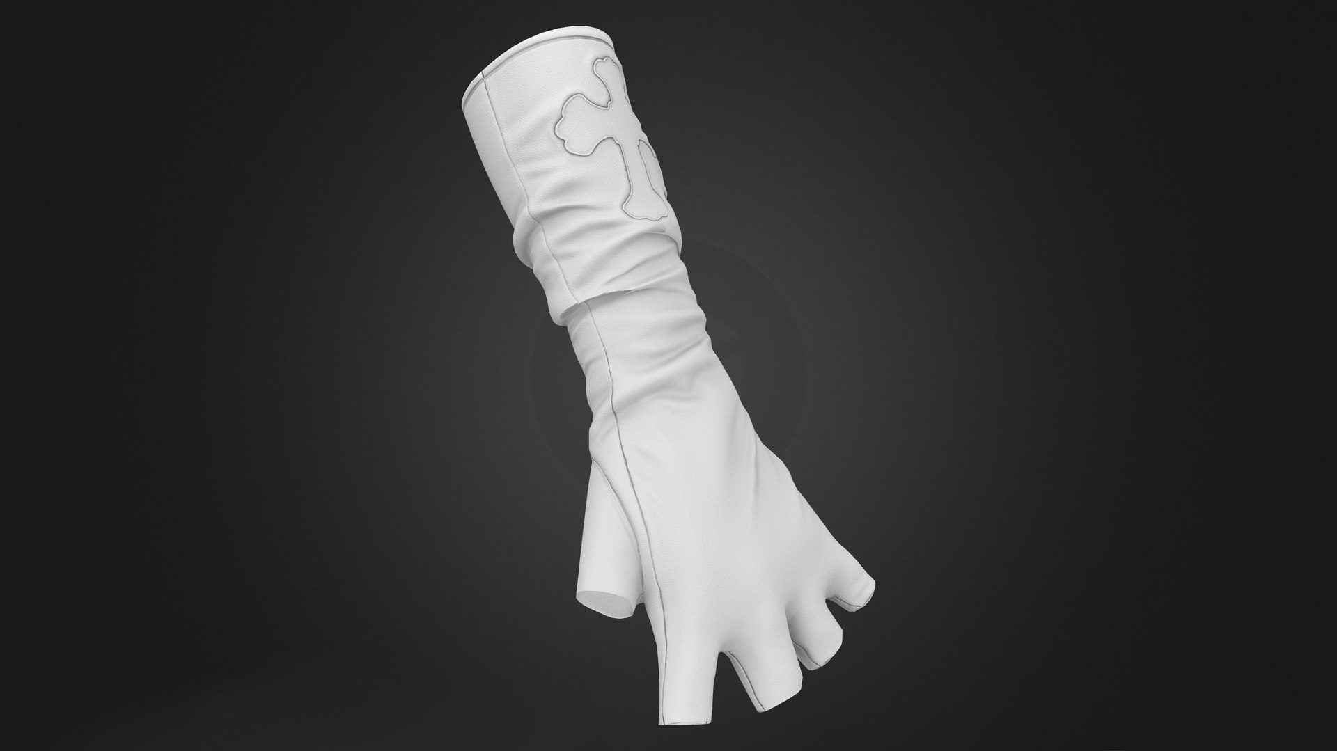 Black Leather Fingerless Gloves 3D model - TurboSquid 2076052