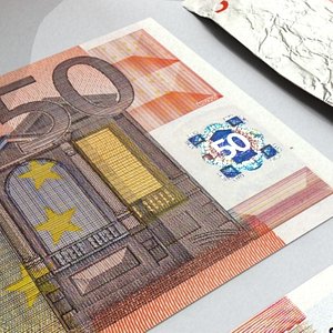 50 euros banknote - 3d model