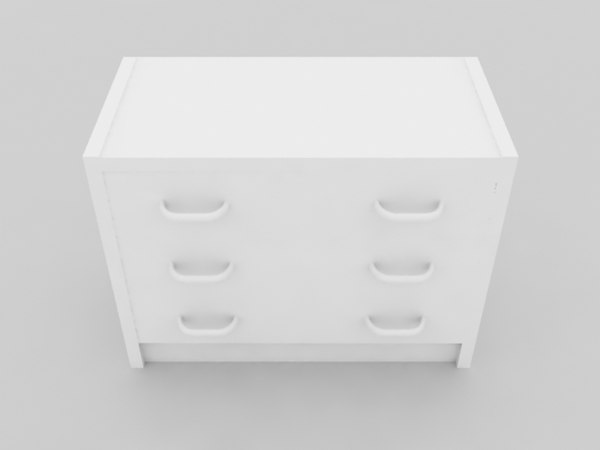 white drawer 3d model