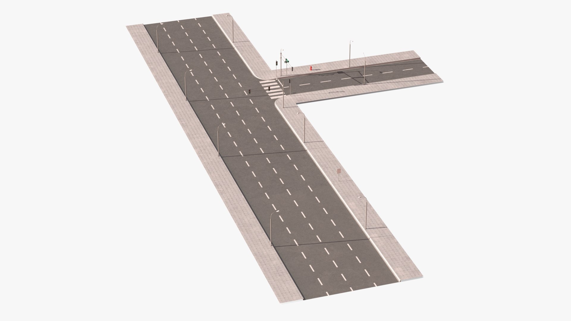 Highway Road Elements Collection 3 3D model preview