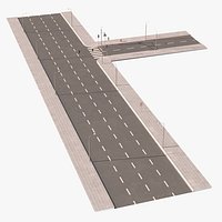 Connectable Highway Road Elements T-shaped Junction